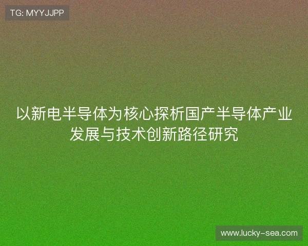 以新电半导体为核心探析国产半导体产业发展与技术创新路径研究